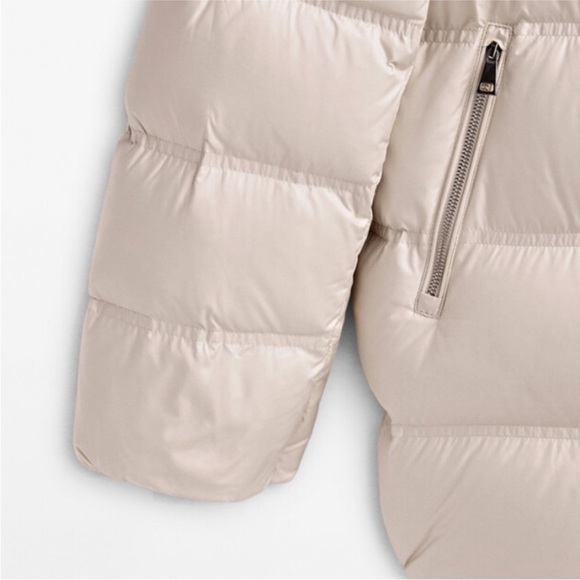 NWT. Massimo Dutti Cream Quilted Puffer Jacket. Size M. - Picture 8 of 14